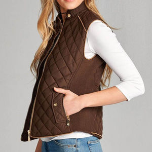 NWT Brown quilted puffer vest fall steal!